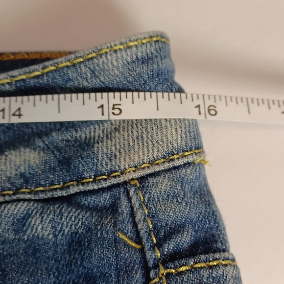 PREMIUM DENIM Jeans Straight Leg Womens Size 8 Medium Wash Button Embellishments - Picture 8 of 9